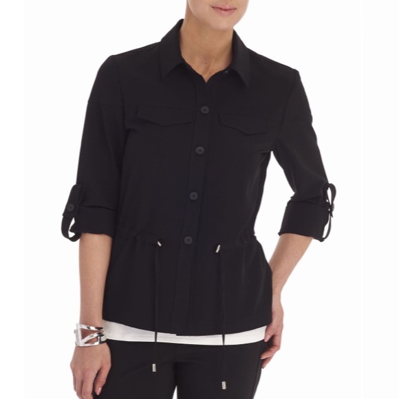 Melanie Lyne Button Front Cinched Waist Jacket - Picture 3 of 5